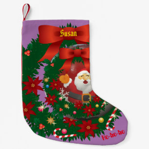 Calcetín Navideño Pequeño Navidades de Lavanda Holiday Santa Stocking