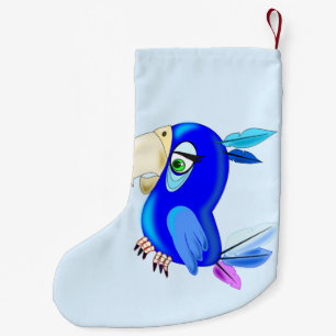 Calcetín Navideño Pequeño Navidades de loro haciendo cola