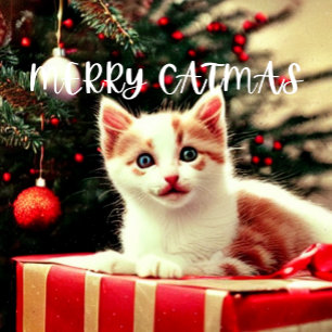 Calcetín Navideño Pequeño Navidades de Morerry Catmas Purrfect