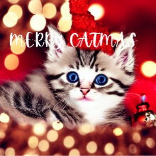 Calcetín Navideño Pequeño Navidades de Morerry Catmas Purrfect