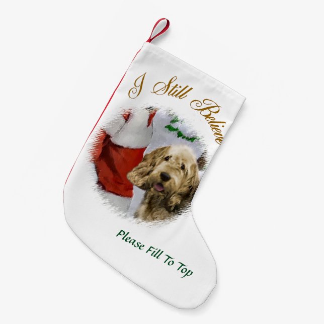 Calcetín Navideño Pequeño Navidades de Otterhound (Frente (Colgado))