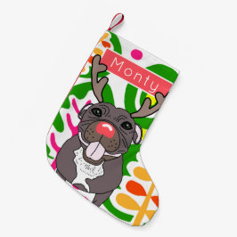 Calcetín Navideño Pequeño Navidades de perritos de Staffordshire Stocking