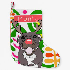 Calcetín Navideño Pequeño Navidades de perritos de Staffordshire Stocking