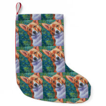Navidades de perro de Corgi haciendo cola