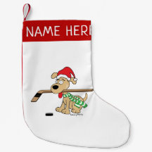 Navidades de perro de hockey personalizados hacien