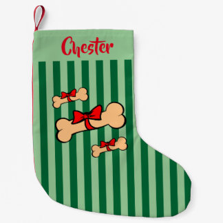 Calcetín Navideño Pequeño Navidades de perros con huesos a la oreja desnudos