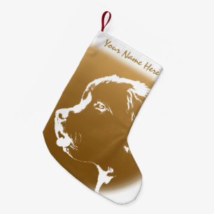 Calcetín Navideño Pequeño Navidades de perros de Terranova levantan medias d