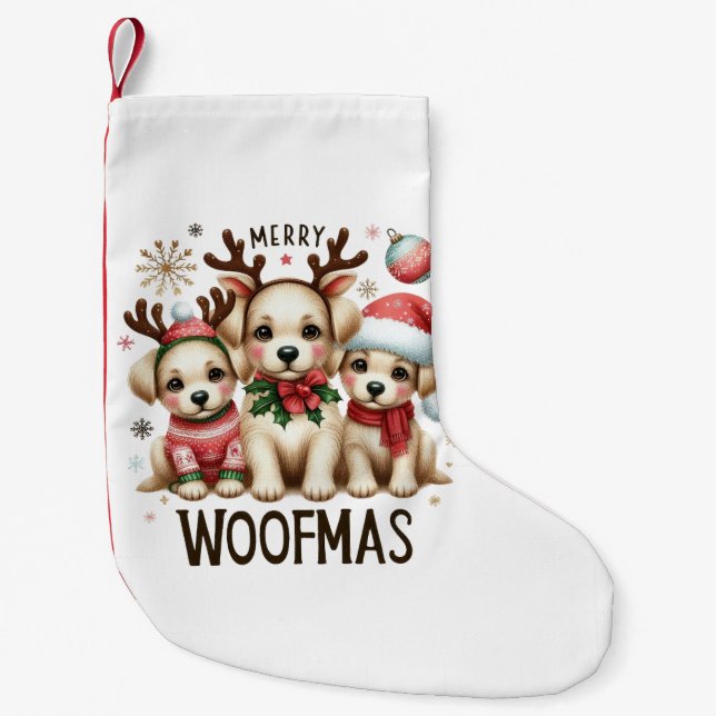 Calcetín Navideño Pequeño Navidades de pie (Anverso)