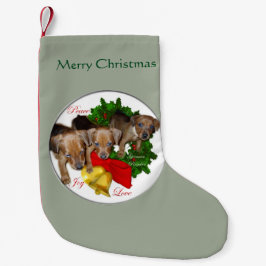 Calcetín Navideño Pequeño Navidades de Pinscher Puppies alemanes