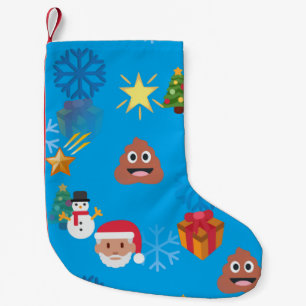 Calcetín Navideño Pequeño navidades de poop de emoji navidad