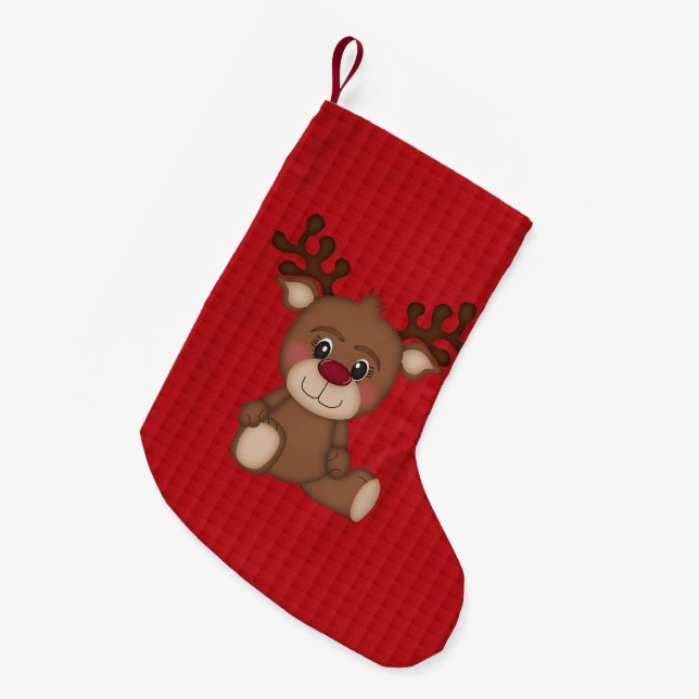 Calcetín Navideño Pequeño Navidades de renos malcriados (Frente (Colgado))