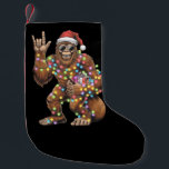 Calcetín Navideño Pequeño Navidades de Santa Bigfoot iluminan la diversión d<br><div class="desc">Navidades de Santa Bigfoot iluminan rock Funny Sasquatch Belige</div>