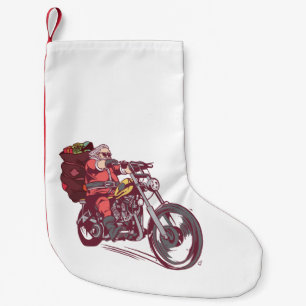 Calcetín Navideño Pequeño Navidades de Santa Biker disfrazados para invitaci