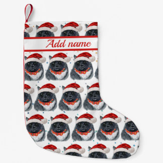 Calcetín Navideño Pequeño Navidades de Santa Hat color de agua de gato negro