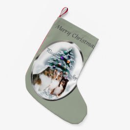 Calcetín Navideño Pequeño Navidades de Shetland Sheepdog