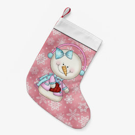 Calcetín Navideño Pequeño Navidades de snowman personalizado de vacaciones