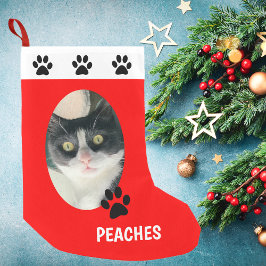 Calcetín Navideño Pequeño Navidades de su gato fotográfico descansando con h