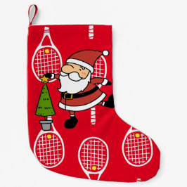 Calcetín Navideño Pequeño Navidades de tenis con Santa Claus