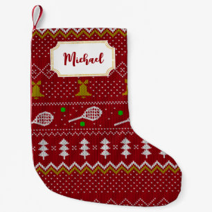 Calcetín Navideño Pequeño Navidades de tenis Patrón de punto dulce Navidad r