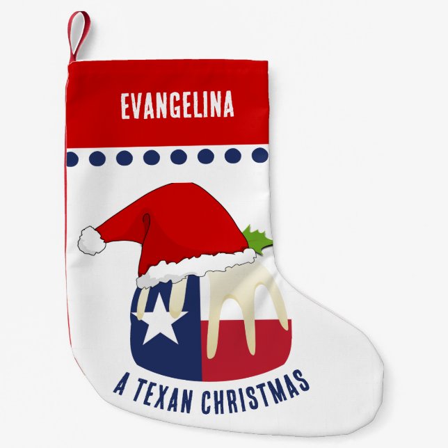 Calcetín Navideño Pequeño Navidades de TEXAN personalizados pudding (Anverso)