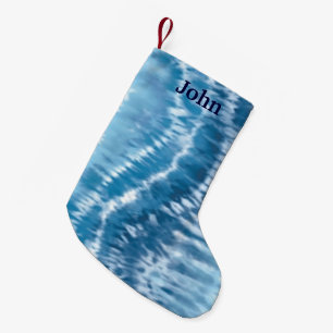 Calcetín Navideño Pequeño Navidades de tinte azul personalizados descansando