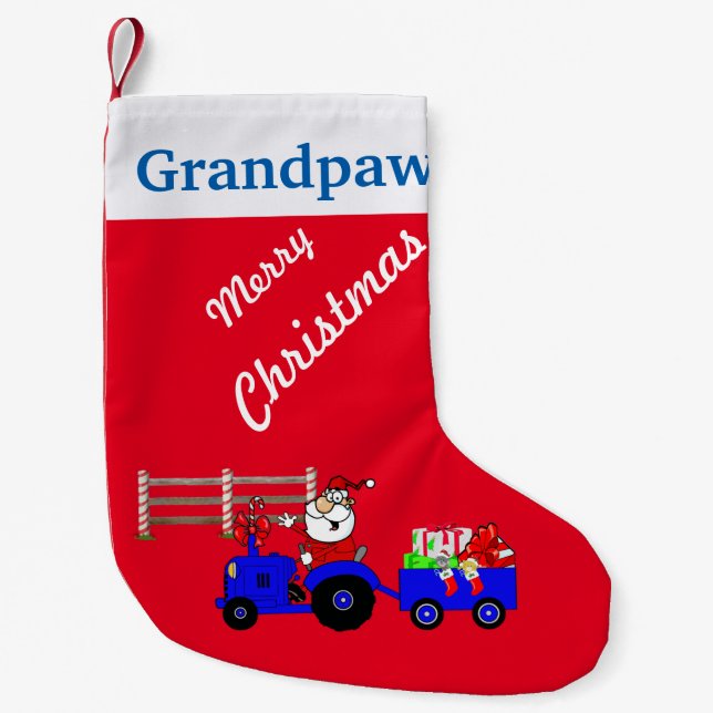 Calcetín Navideño Pequeño Navidades De Tractores De La Provincia Santa (Anverso)