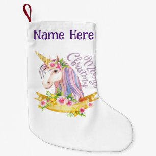 Calcetín Navideño Pequeño Navidades de unicornio haciendo cola