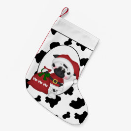 Calcetín Navideño Pequeño Navidades de vacaciones rurales de Santa Cow