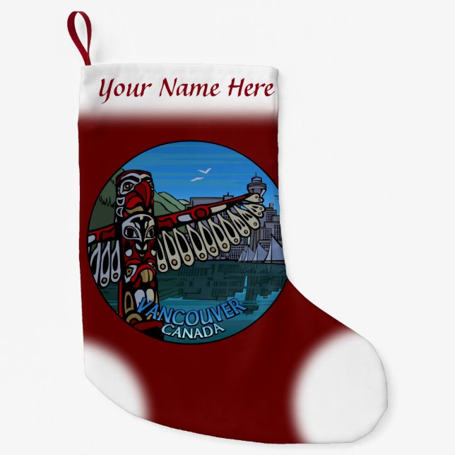 Calcetín Navideño Pequeño Navidades de Vancouver Stocking Vancouver (Anverso)
