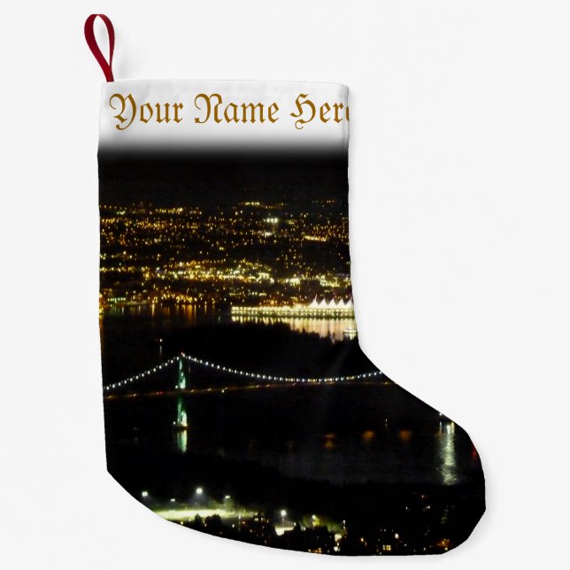 Calcetín Navideño Pequeño Navidades de Vancouver Stocking Vancouver (Anverso)