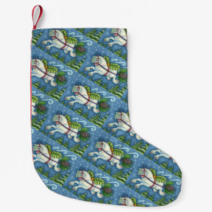 CALCETÍN NAVIDEÑO PEQUEÑO NAVIDADES DE VUELO CUTO PONY TOMANDO PINECONE SLEI