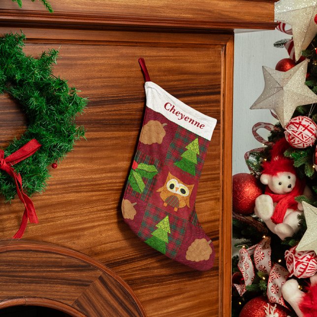 Calcetín Navideño Pequeño Navidades de Woodland haciendo cola (Subido por el creador)