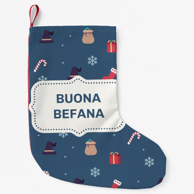 Calcetín Navideño Pequeño navidades de xmas buona Befana (Anverso)