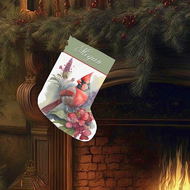Calcetín Navideño Pequeño Navidades del Cardenal Rojo (Subido por el creador)