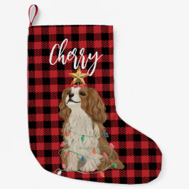Calcetín Navideño Pequeño Navidades del Cavalier King Charles Spaniel se pon