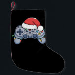 Calcetín Navideño Pequeño Navidades del controlador de videojuegos Santa Hat<br><div class="desc">Navidades del controlador de videojuegos Santa Hat Gamer</div>