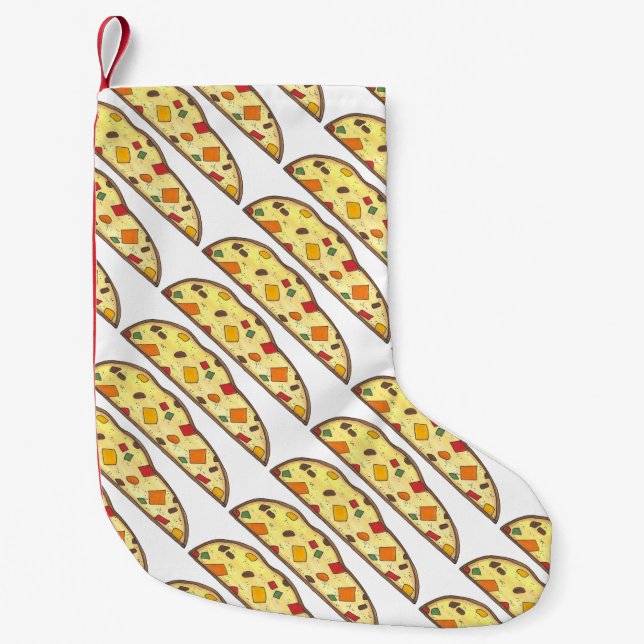 Calcetín Navideño Pequeño Navidades del feriado italiano Biscotti Cake Fruit (Anverso)