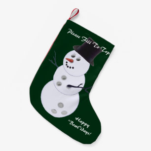 Calcetín Navideño Pequeño Navidades del muñeco de bolas de nieve