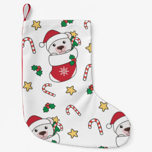 Calcetín Navideño Pequeño Navidades del oso polar niegan oso oso polar anima