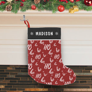 Calcetín Navideño Pequeño Navidades del Patrón Red Santa Claus Ho Ho Ho Ho