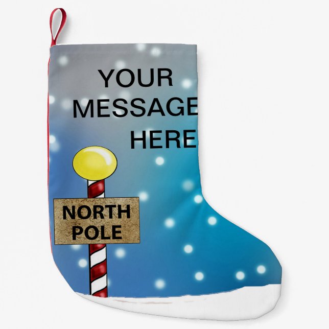 Calcetín Navideño Pequeño Navidades del Polo Norte (Anverso)