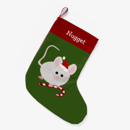 Calcetín Navideño Pequeño Navidades del ratón del mascota White Santa Hat