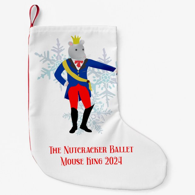 Calcetín Navideño Pequeño Navidades del Rey del Ratón Nutcracker descansan (Anverso)