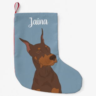 Calcetín Navideño Pequeño Navidades Doberman Pinscher