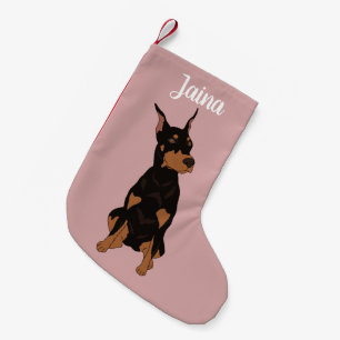 Calcetín Navideño Pequeño Navidades Doberman Pinscher