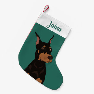 Calcetín Navideño Pequeño Navidades Doberman Pinscher