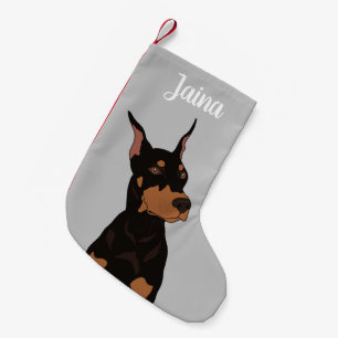 Calcetín Navideño Pequeño Navidades Doberman Pinscher