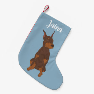 Calcetín Navideño Pequeño Navidades Doberman Pinscher