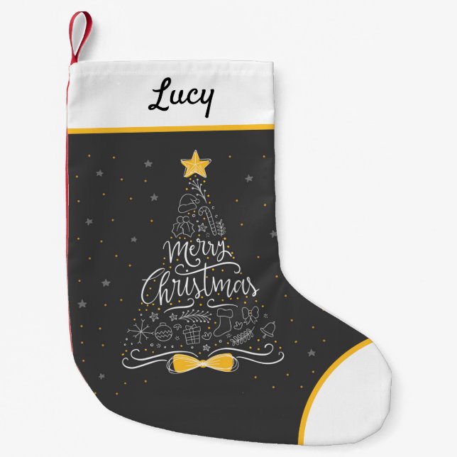 Calcetín Navideño Pequeño Navidades espléndidos (Anverso)