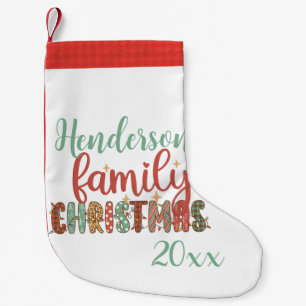 Calcetín Navideño Pequeño Navidades familiares coincidentes 20xx